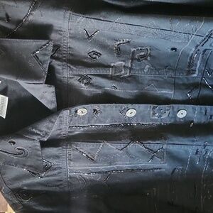 Chicos Sequin/bead Embroidered Jean Jacket